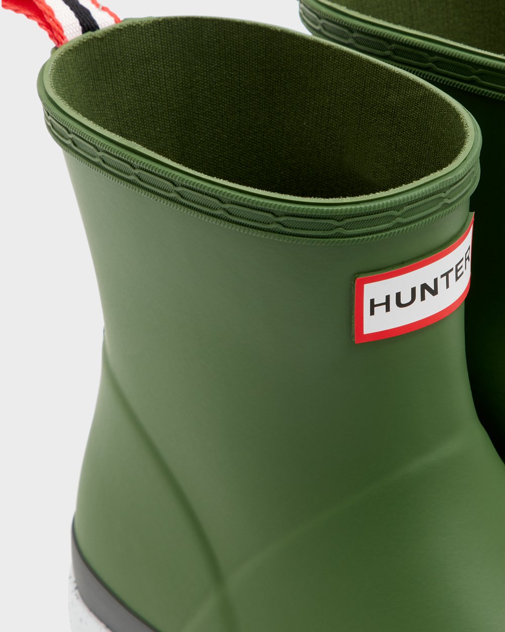 Womens Play Boots - Hunter Original Short Speckle Rain (30MPLJDBX) - Green/White